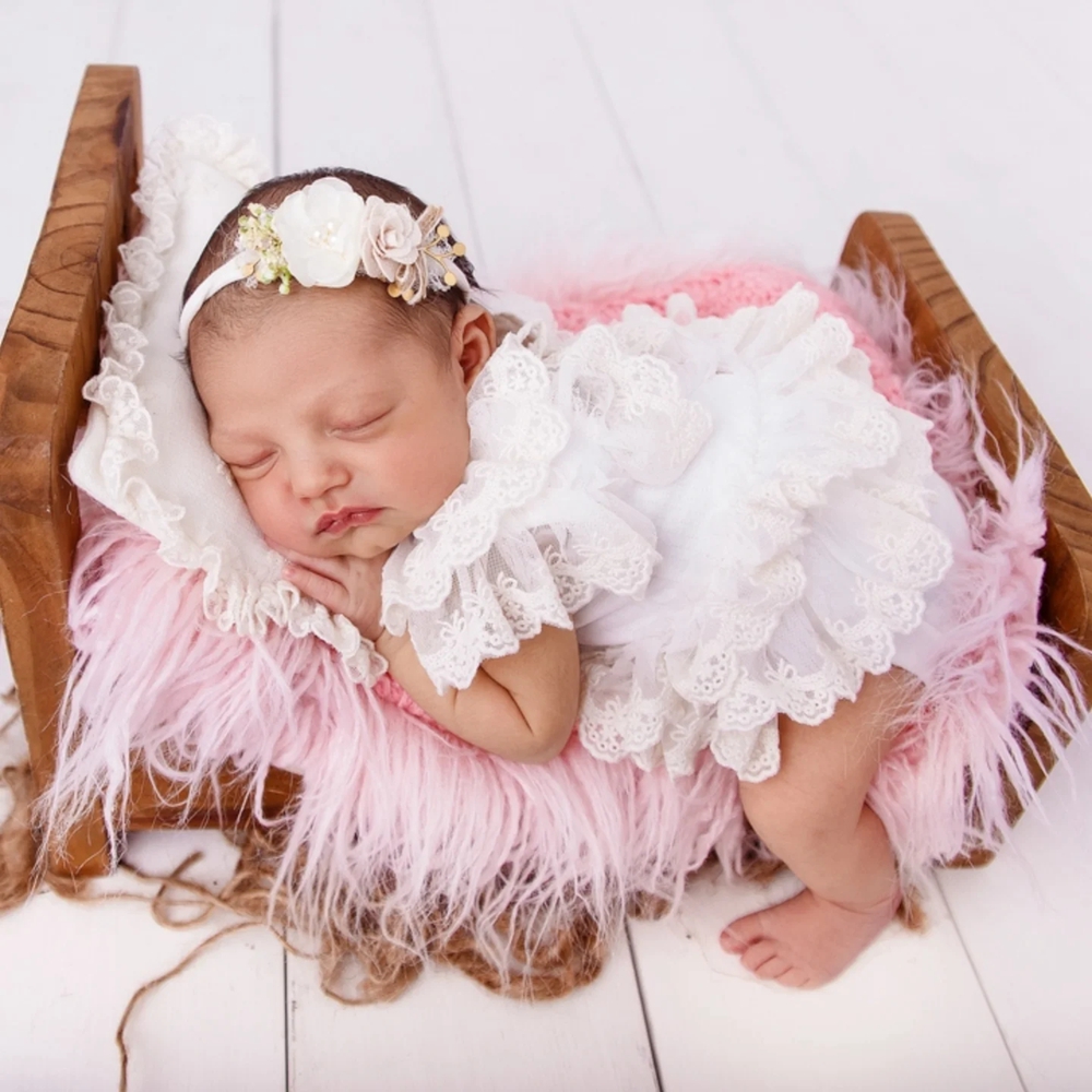 Infant Photography Props Outfit - 신생아 사진 소품 소녀 레이스 롬퍼