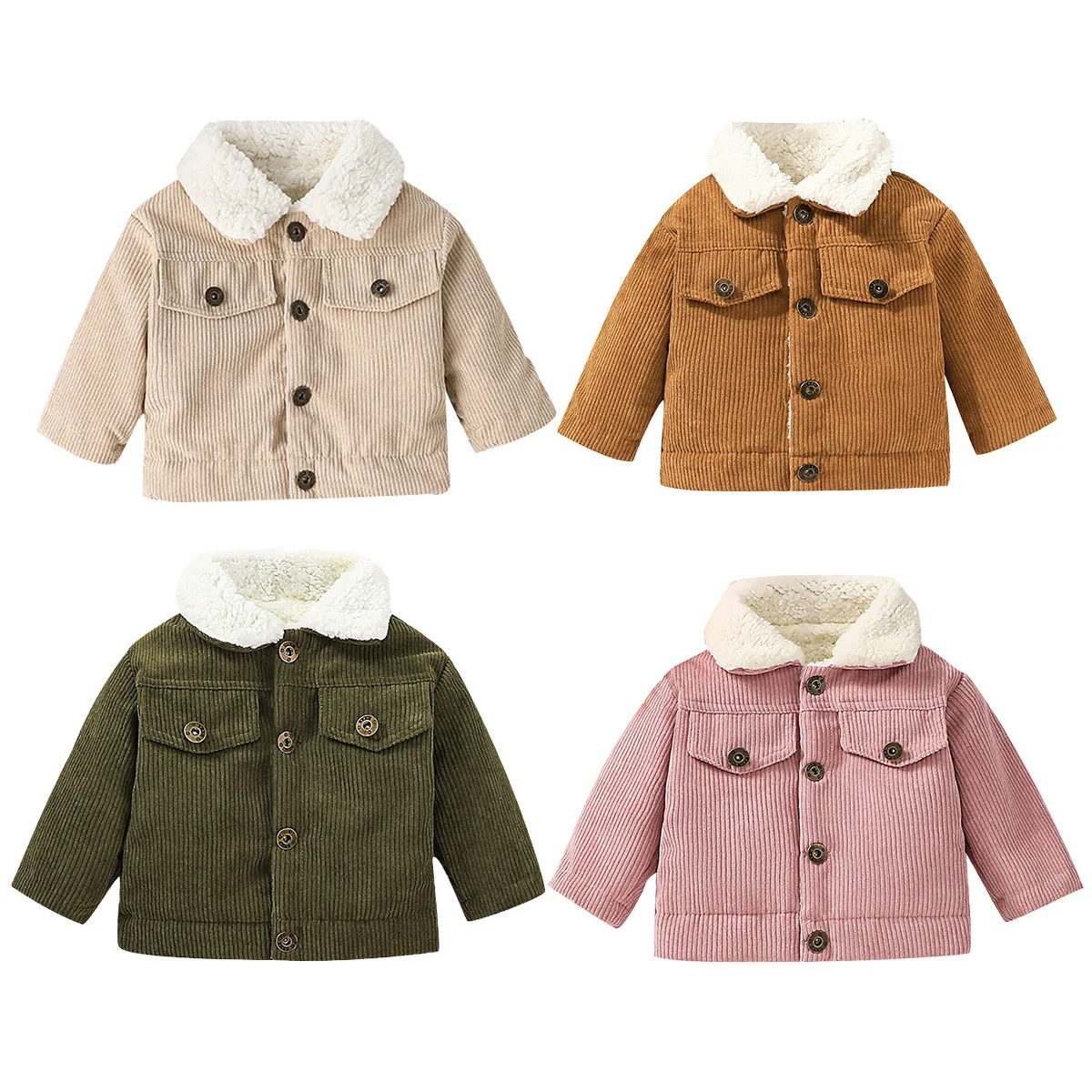 Toddler Boy Winter Fleece Jacket - 아기용 코듀로이 소재 안감 처리된 재킷,