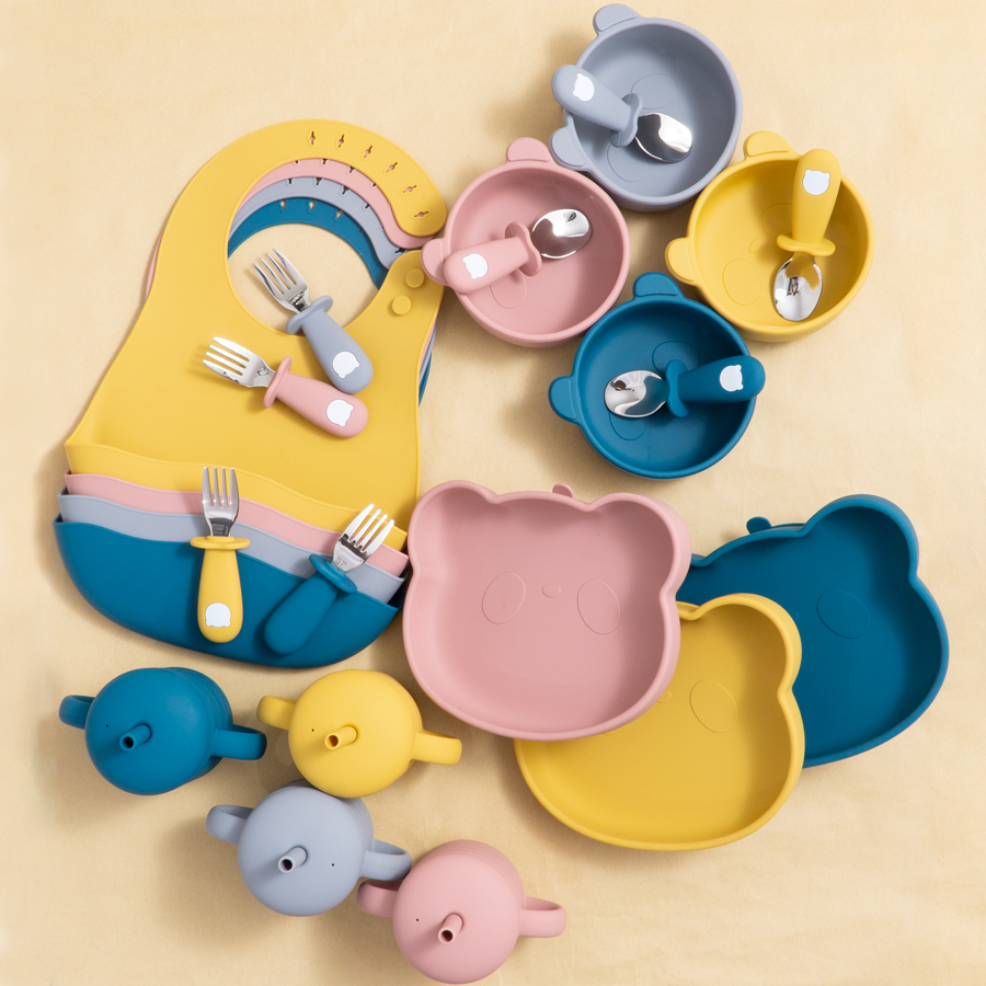 Waterproof Baby Bibs Silicone - 드롭쉬핑 센터 베이비 샤워 선물 세트,